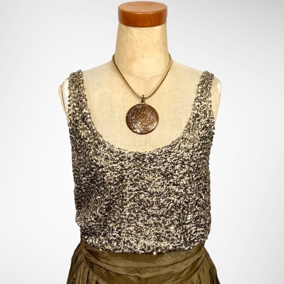 Decree gold sequined tank top- S - Picture 1 of 10